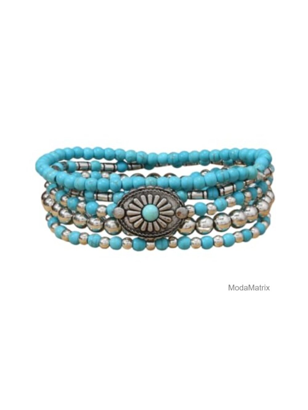 Boho Western Turquoise Beaded Stretch Bracelets Stackable Cowboy Rodeo Jewelry